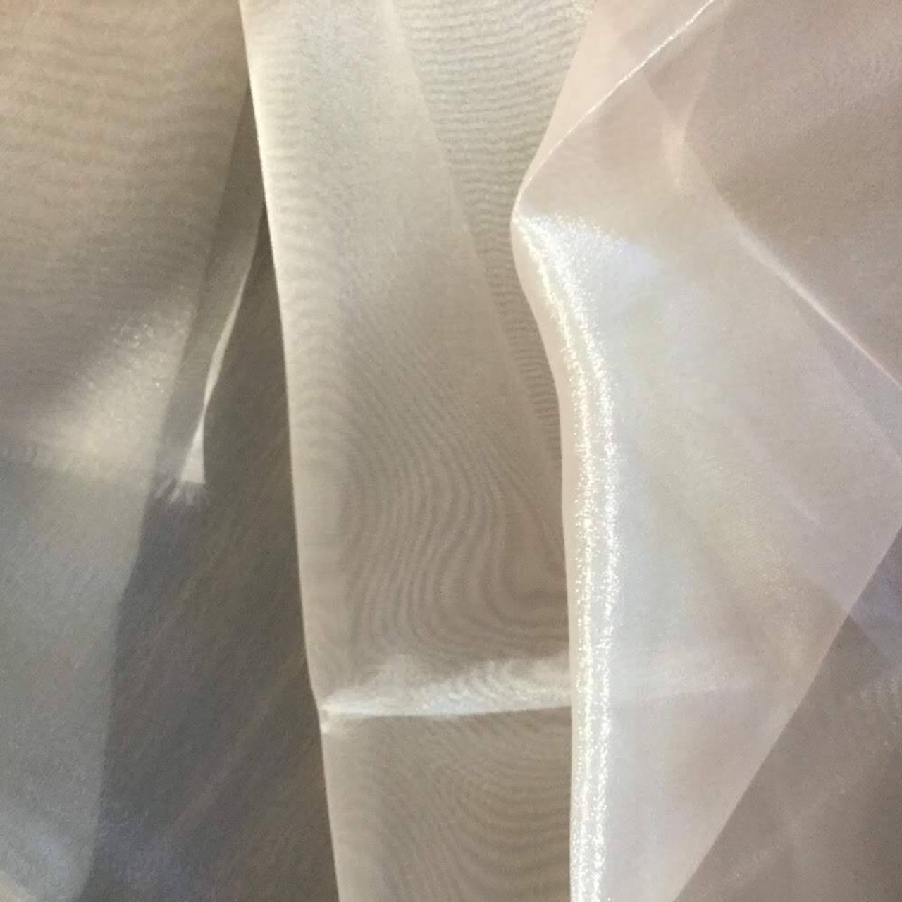 Shimmering Peach Organza Fabric, Apparel / Drapery